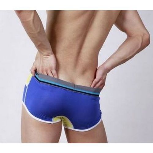 Мужские трусы хипсы синие Superbody Modal Violet Yellow Hip Boxer