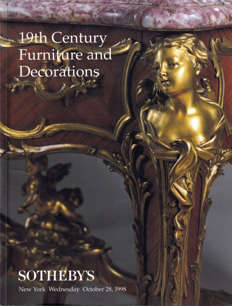 Каталог аукциона Sotheby's, Нью-Йорк, Мебель и декоративно-прикладное искусство XIX века от 28 октября 1998 года