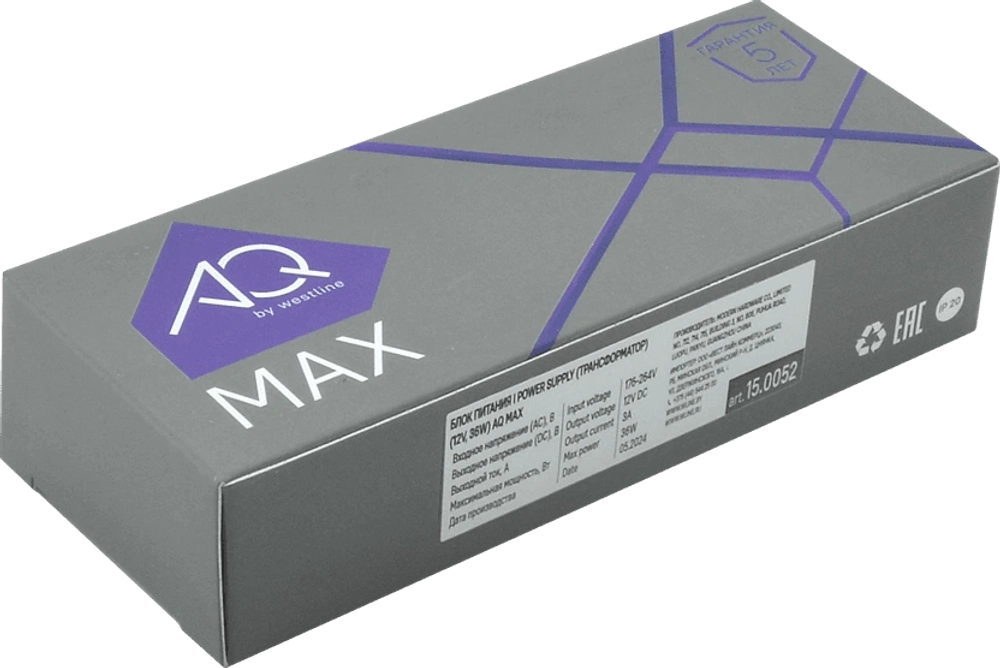Блок питания AQ MAX 220V/12V IP20 36W