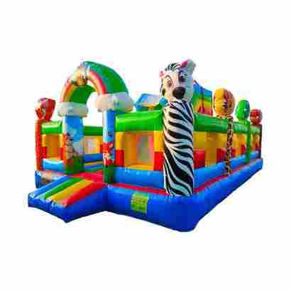 Надувной батут «Звериный мир 2» с горкой и аркой 7*5*4,2 м
