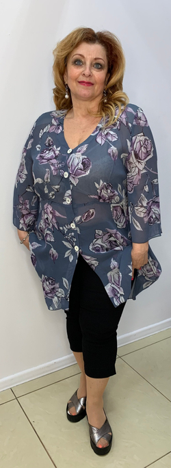 Немецкая шифоновая туника на пуговицах