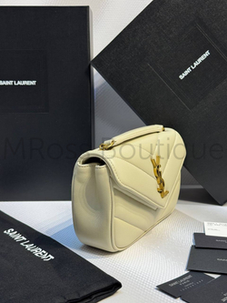 Женская сумка Yves Saint Laurent Small Loulou Matelasse молочного цвета большая