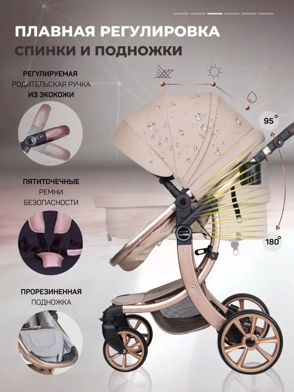 Коляска трансформер Aimile Original Autumn (Кремовый / Cream AA-6)