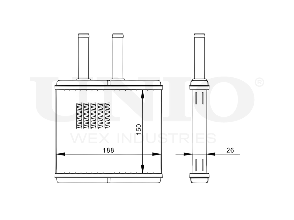 Радиатор отопителя UNIO RAD-20016