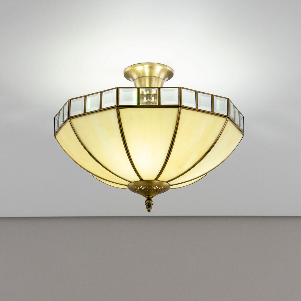 Citilux Шербург-1 CL440141 Люстра витражная потолочная Бронза