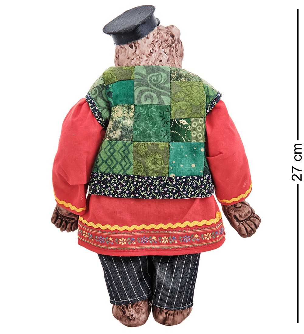 RK-863 Кукла «Медведь в жилетке и картузе» бол.