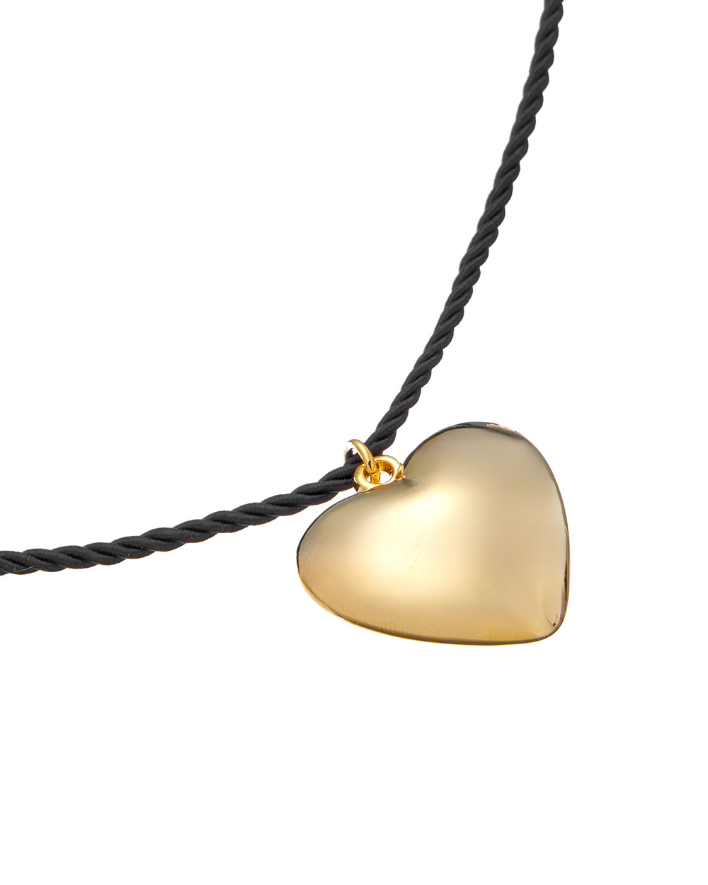 Подвеска металлическое сердце, шнурок с регулировкой, золото