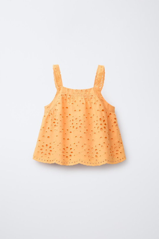 ZARA ТОП НА БРЕТЕЛЯХ, МАНДАРИНОВЫЙ