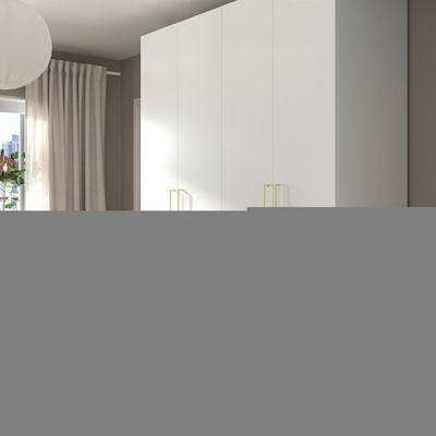 Распашной шкаф PAX FORSAND IKEA четырехдверный с 2 полками (белый)  240*50*240