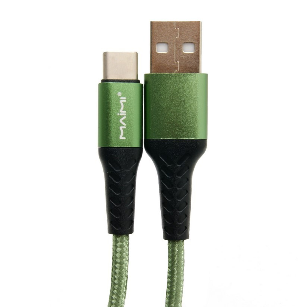 Кабель USB - TypeC MAIMI X33 (зеленый) 1м