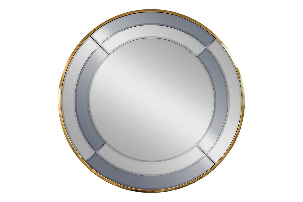 Зеркало декоративное круглое 91см Garda Decor в зеркальной раме с золотом