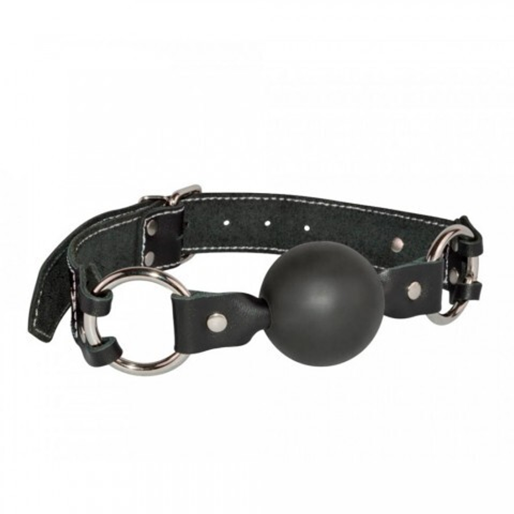 Кляп-шар с декоративной белой строчкой