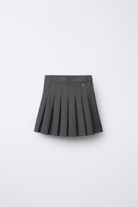 ZARA ЮБКА В СКЛАДКУ, СЕРЫЙ