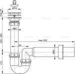 Сифон для мойки AlcaPlast A800-DN50