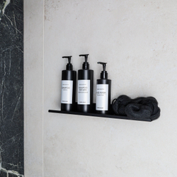 Полка MetaDec Plain настенная прямая, 40х10см черная, металл, 1шт