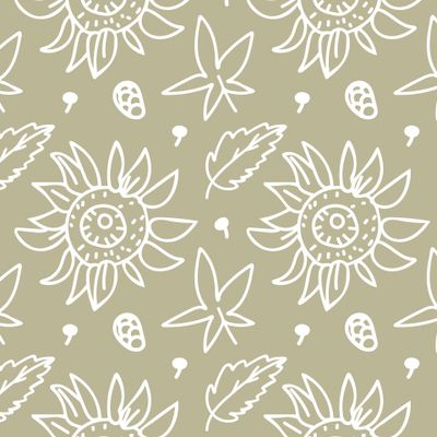 Бесшовный принт c осенней ботаникой