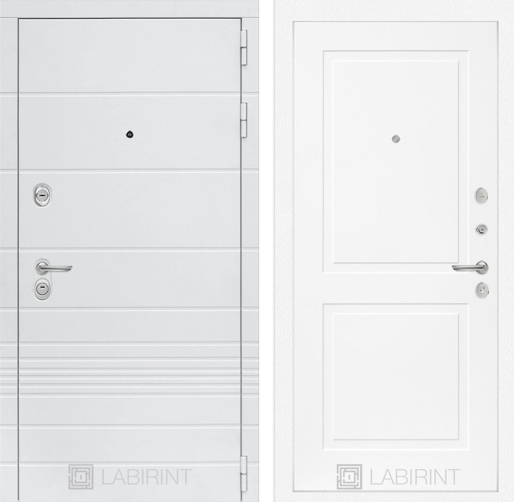 Дверь входная Лабиринт Трендо 11 - Белый софт металлическая