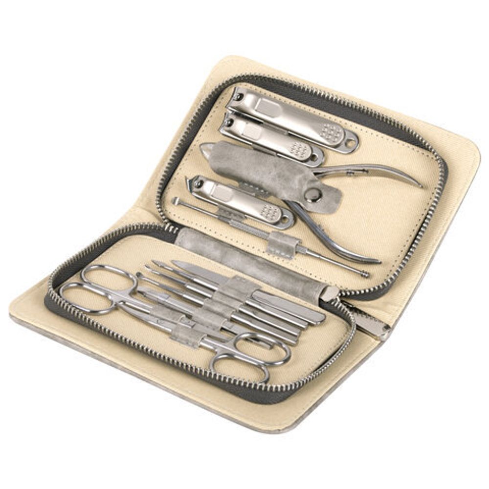 Премиальный набор для маникюра и педикюра 12 в 1 в пенале, PREMIUM, Monte Vita, 609495