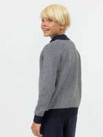 Кардиган для мальчика на молнии AT725 синий-молочный