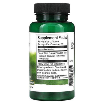 Зелень и зеленые овощи Swanson, Ржаная трава, 500 мг, 120 таблеток