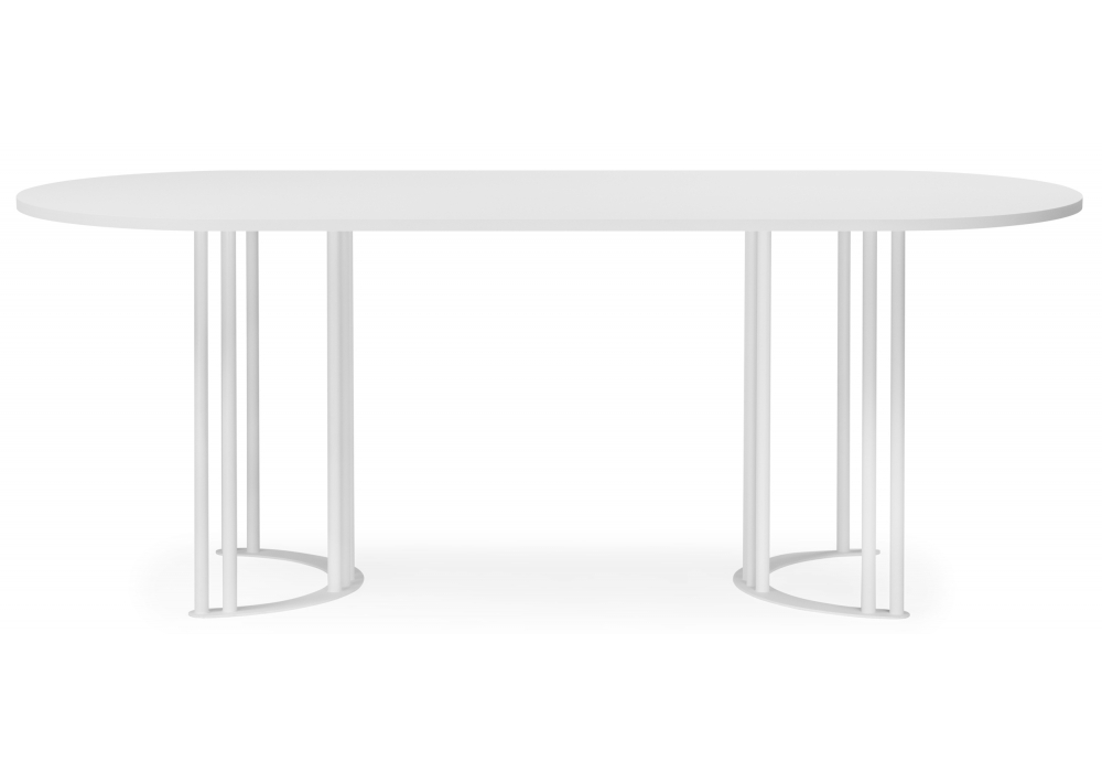 Стол деревянный Woodville Хьюго О 180 х 90 шагрень пленка, белые ноги