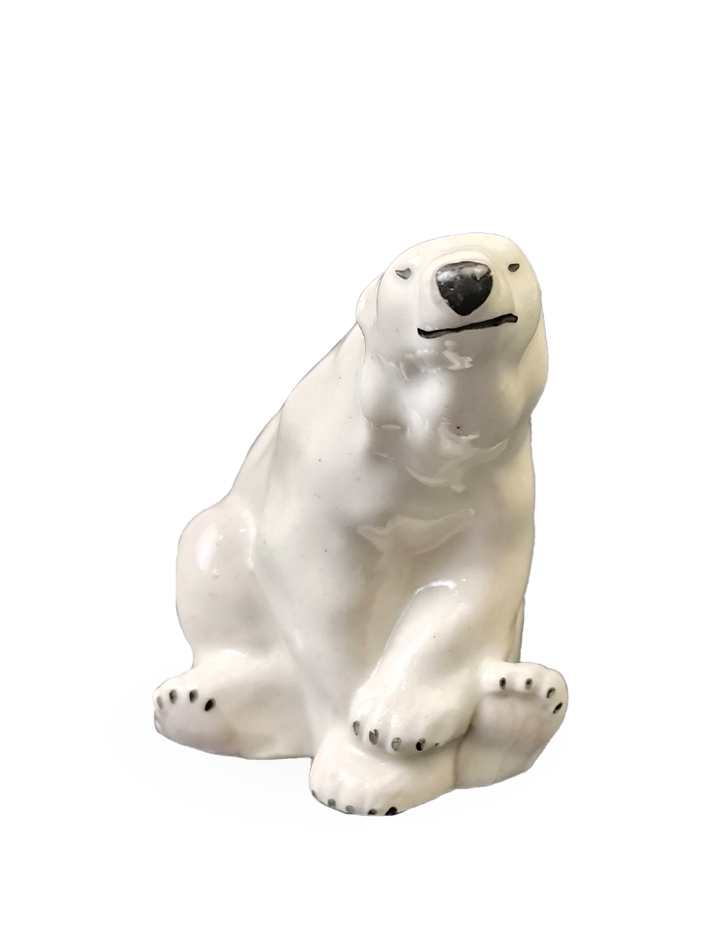 Фарфоровая статуэтка (миниатюра) "Белый медведь" ЛФЗ