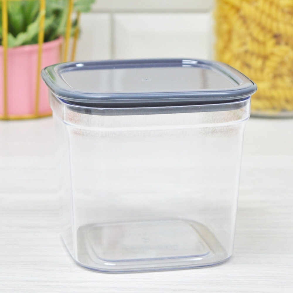 Контейнер для сыпучих продуктов 0,6л "Смарт" чернильно-серый