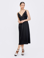 Черное платье-комбинация из шелка OLA OLA