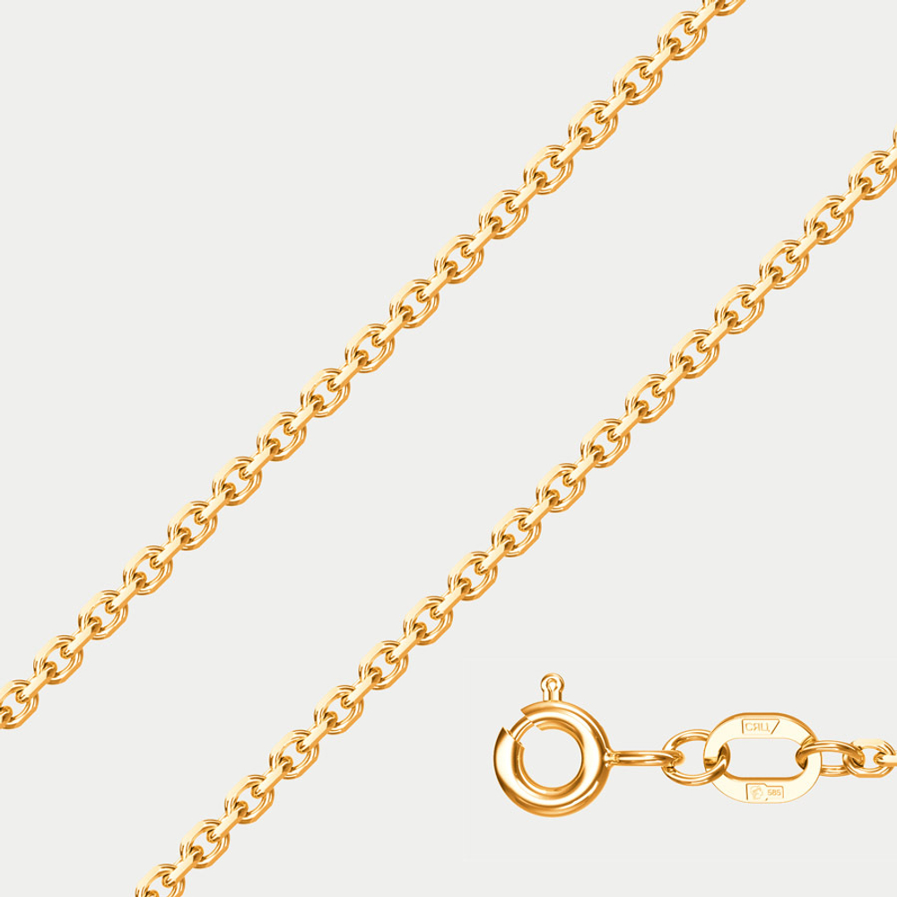 Цепь плетения "Кобра" без вставок из желтого золота 585 пробы (арт. НЦ 15-053)