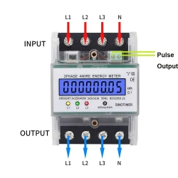 3-фазный 4-проводный счетчик энергии 220 / 380V 5-80A Энергопотребление Счетчик электросчетчик