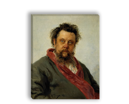 "Портрет композитора М. П. Мусоргского", Репин Илья Ефимович, картина (репродукция)