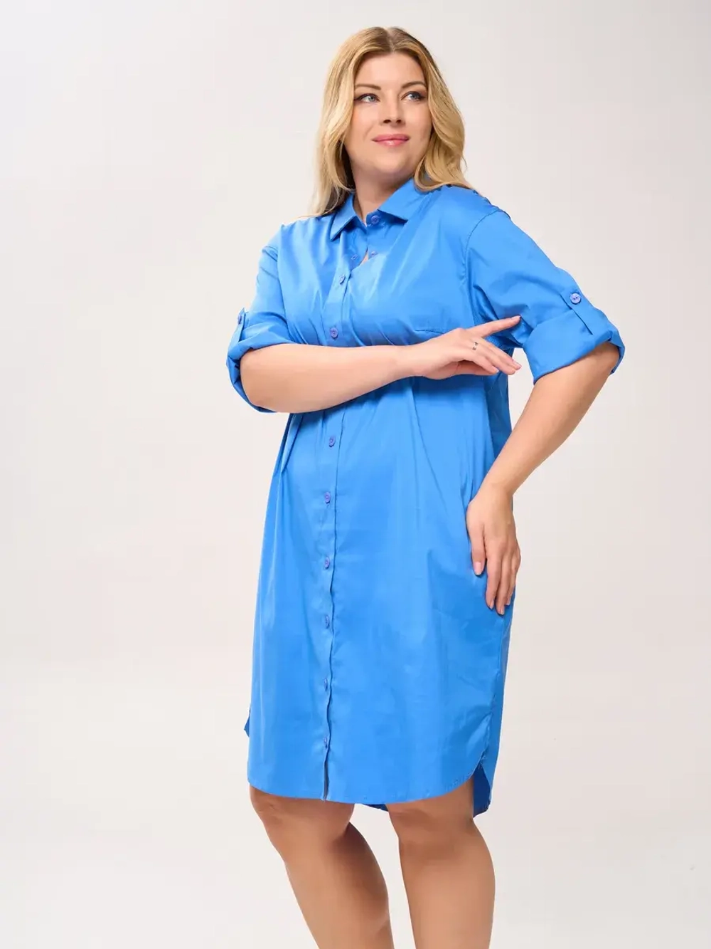 Платье-рубашка с карманами