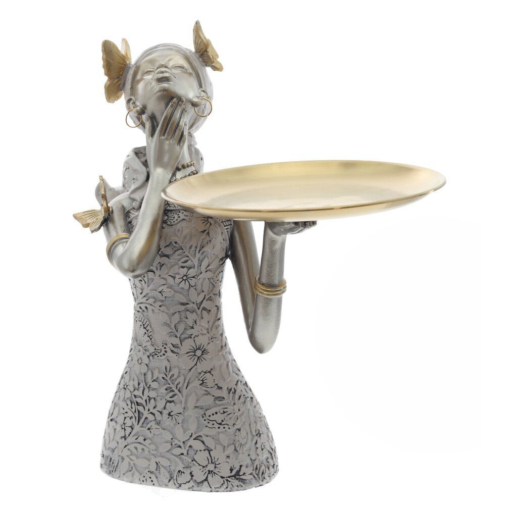 GAEM Фигурка декоративная "Африканка" с подносом, L25 W27 H27,5 см