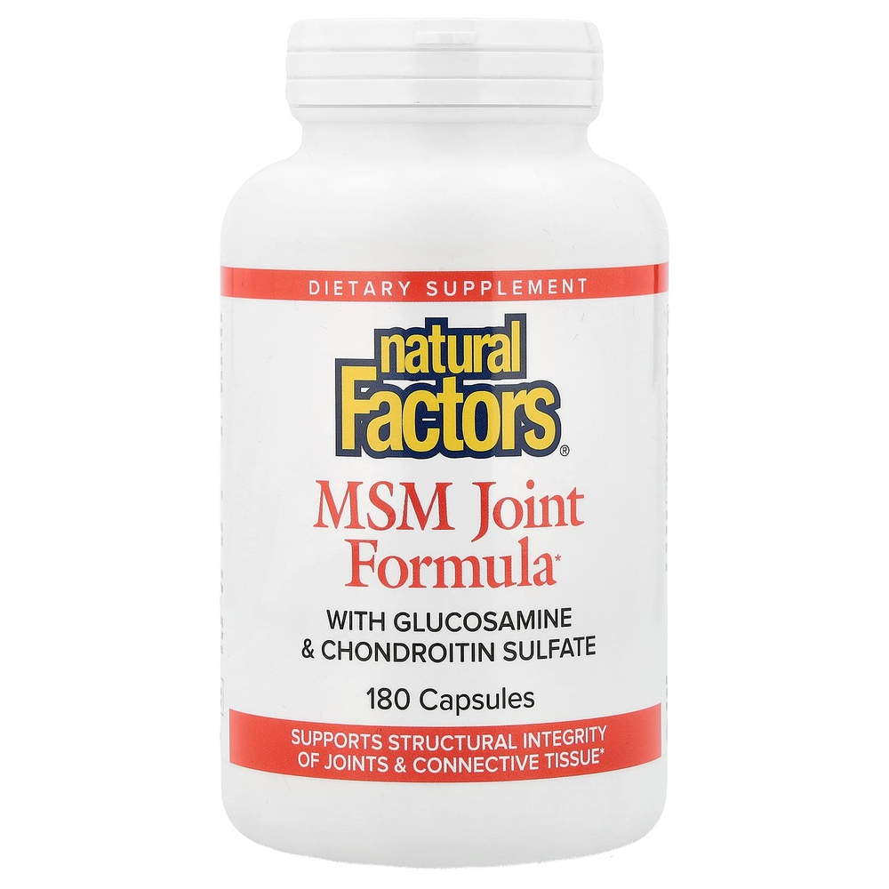 Natural Factors, Формула для суставов с МСМ, глюкозамином и хондроитинсульфатом, 180 капсул