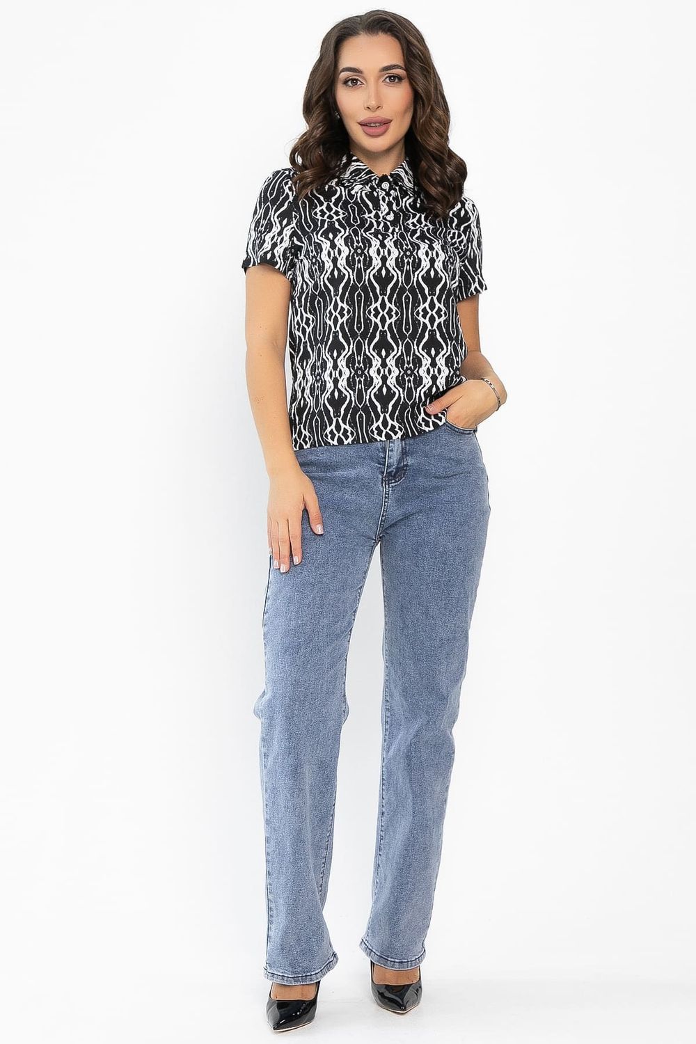 Поло Тренди (черное/узор) Б14093-10М LT Collection