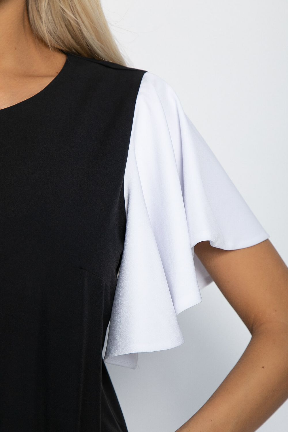 Блуза Мелодия стиля (черно-белая) Б11657 LT Collection