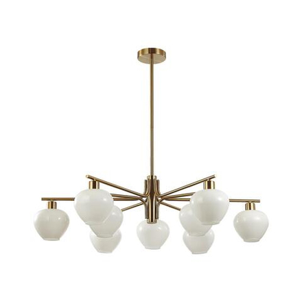 8278/9 MODERNI LN26 167 латунь/белый, металл/стекло Люстра Е14 9*40W 220V CARMELA