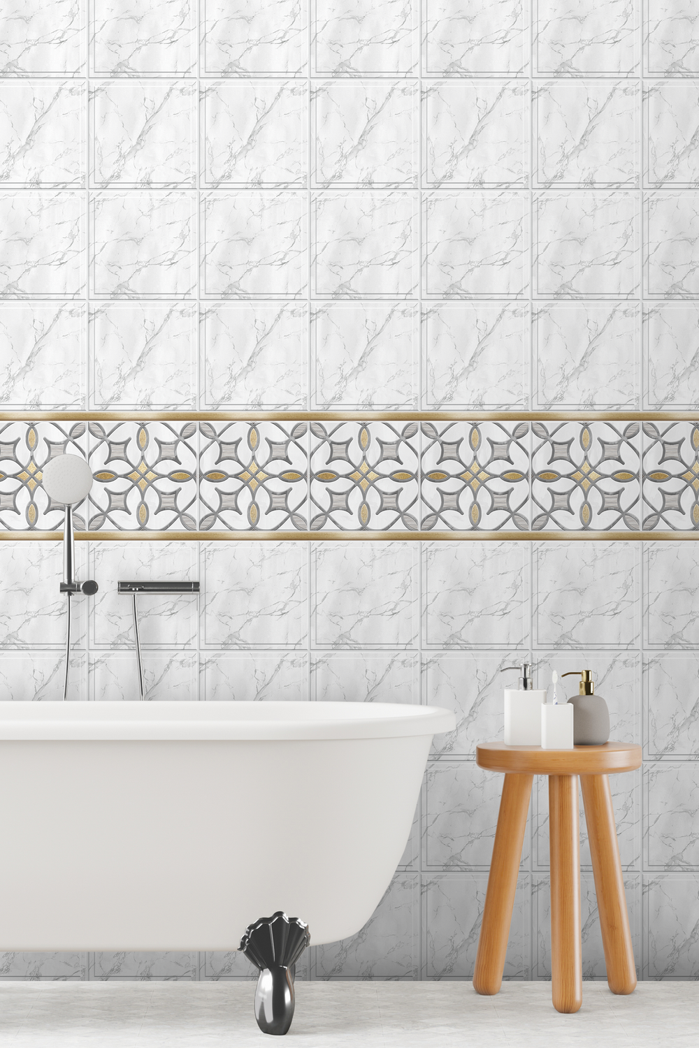 Панель ПВХ фотопечать с глиттером Пелагея 2700х250мм