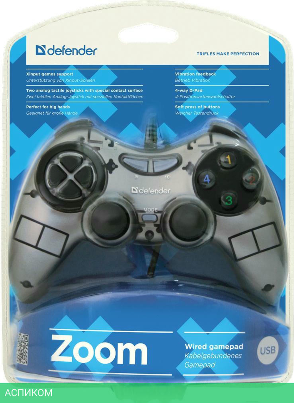 Геймпад Defender Zoom USB Xinput (64244)