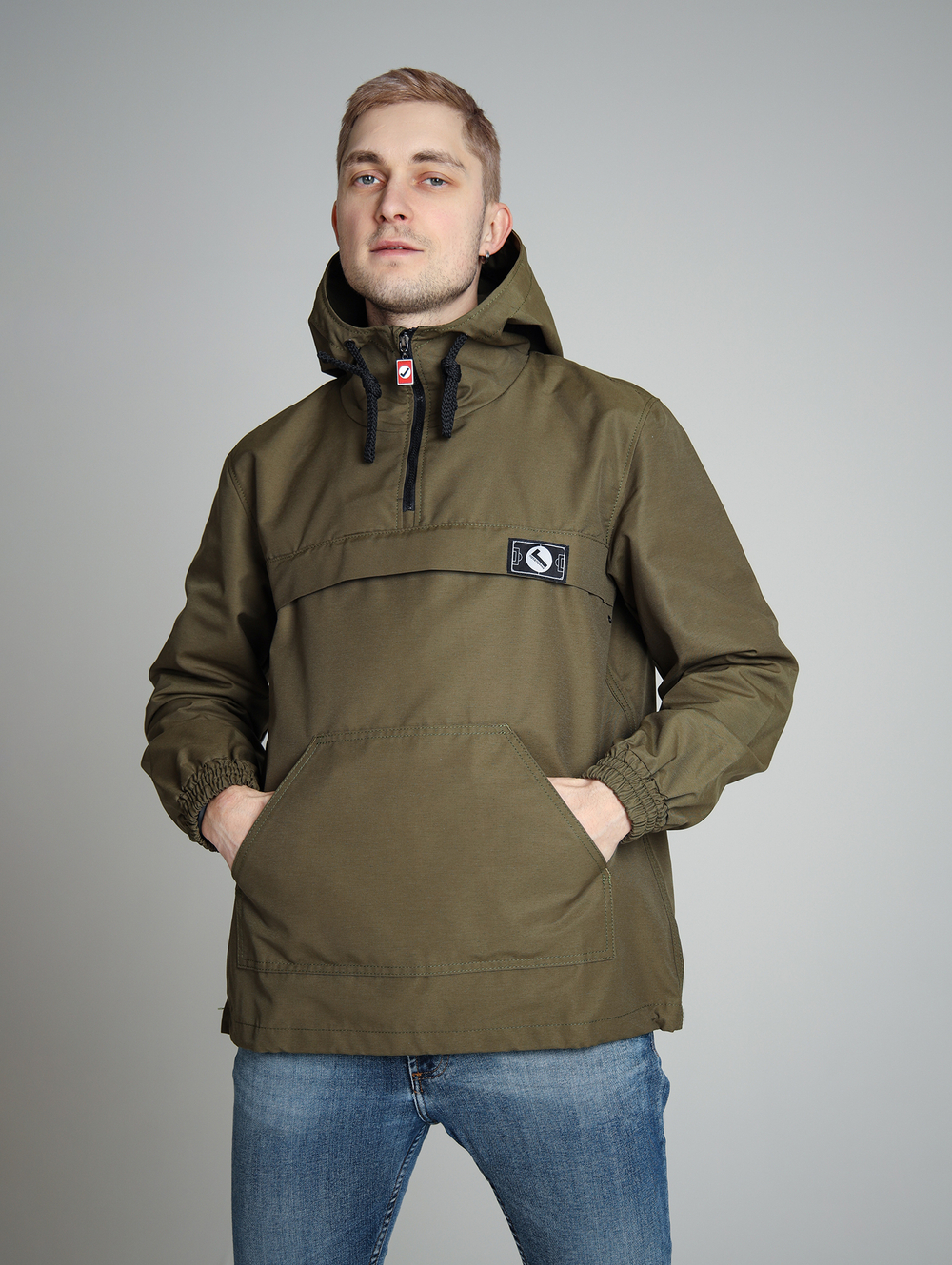 Анорак мужской без утеплителя хаки Город Горький