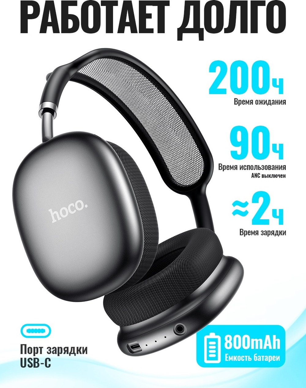 Наушники Hoco W65 Plus черный