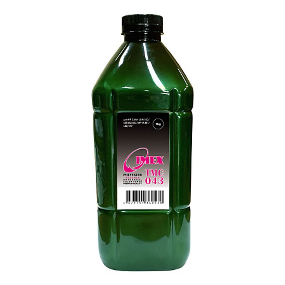 Тонер для HP Color Универсальный тип TMC 043 (1кг, пурпурный, Polyester, IMEX) Green Line