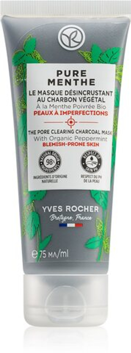 Yves Rocher Pure Menthe - очищающая маска с активированным углем /   75  ml  / GTIN 3660005971612