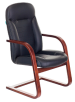Кресло Бюрократ T-9923WALNUT-AV черный кожа полозья дерево коричневый
