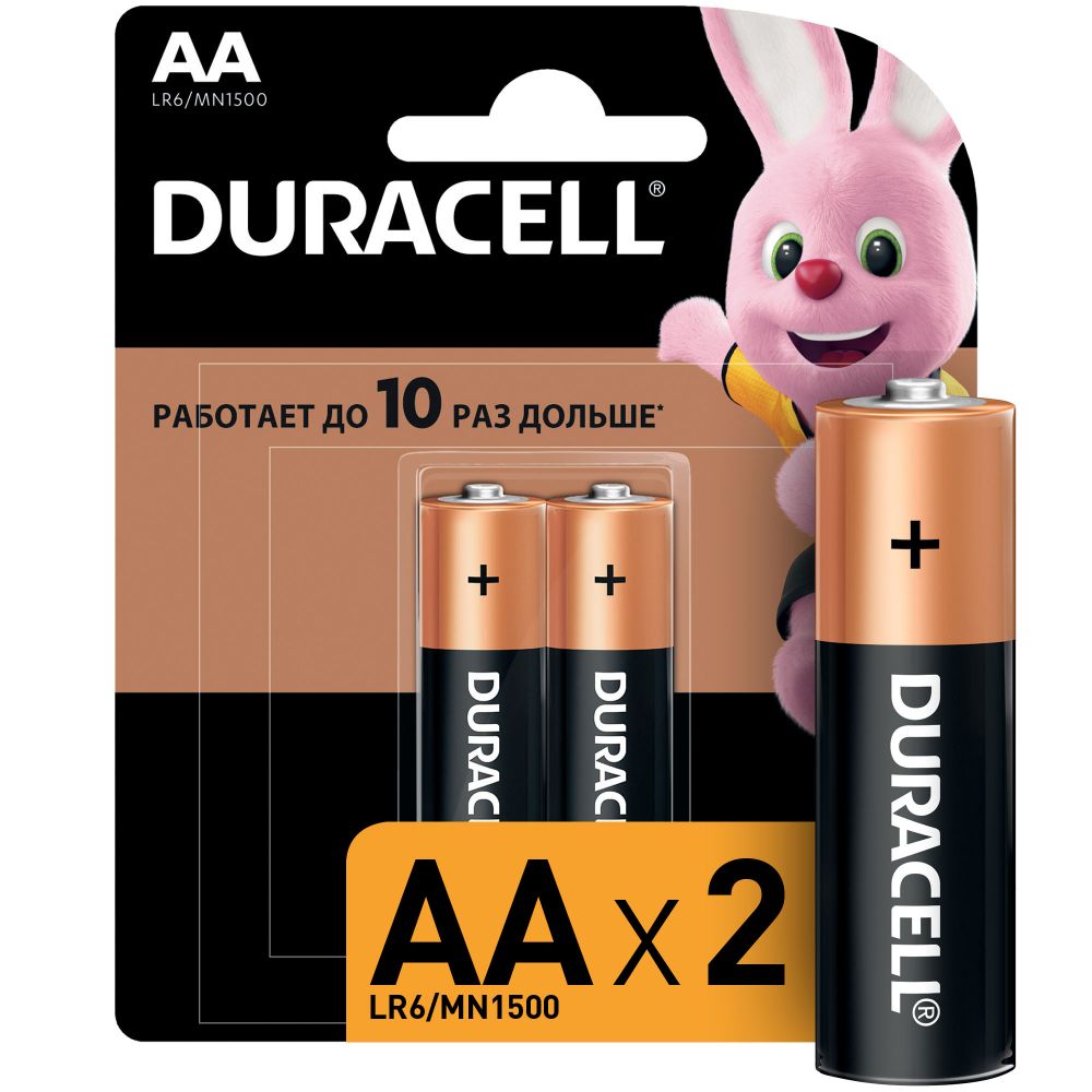 DURACELL Батарейки AA (LR6), 1,5V, 2шт