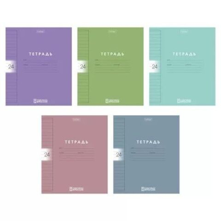 Тетрадь А5 24л лин. Hatber пласт.обл. "Color Set" 5диз.в блоке