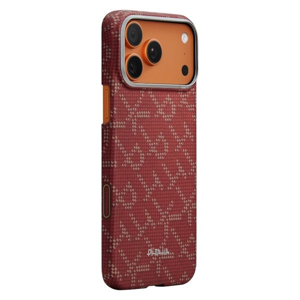 Чехол Pitaka Edge Case для iPhone 17 Pro, Красный монограм | Monogram Gold/Red