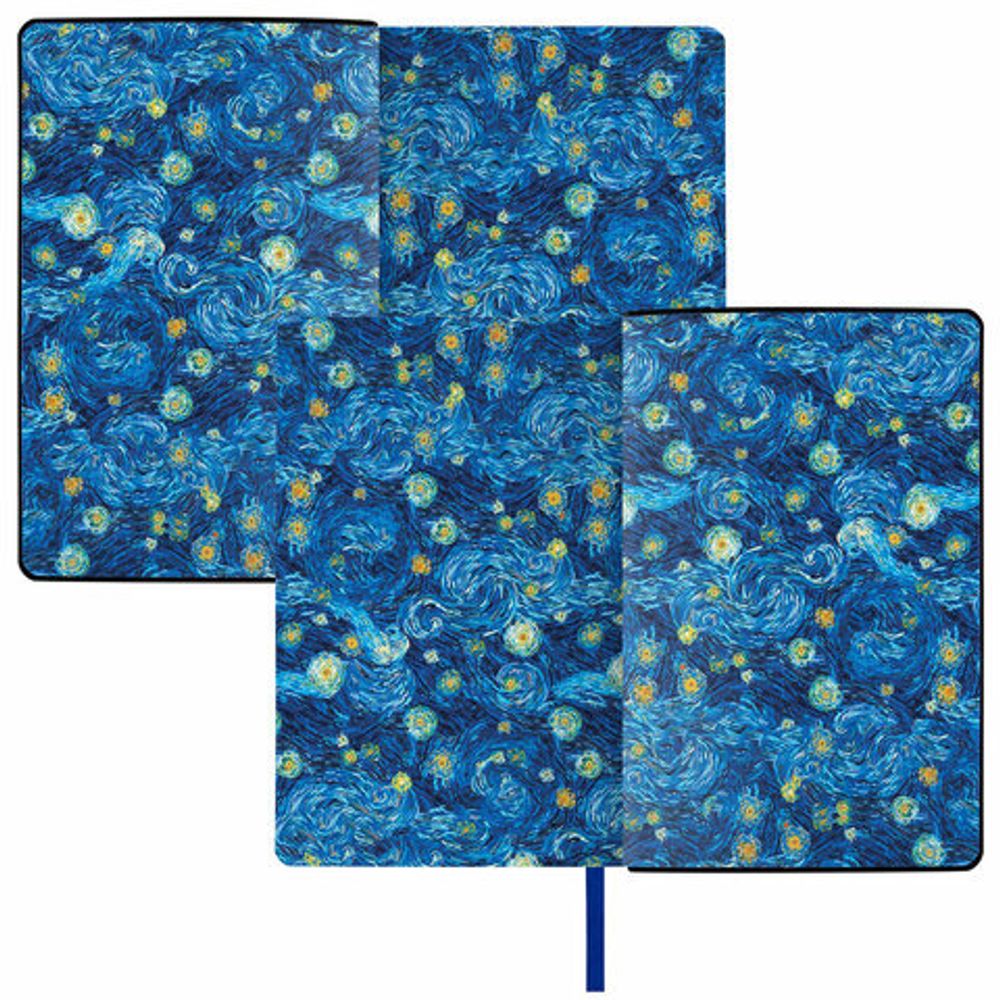 Ежедневник недатированный А5 (138х213 мм), BRAUBERG VISTA, под кожу, гибкий, 136 л., "Van Gogh", 111986