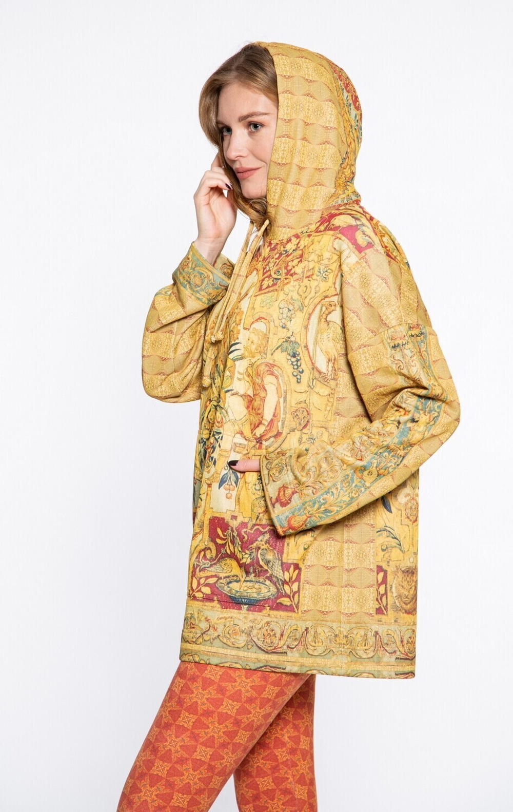 Худи "Гротеск с птицами", по мотивам фламандской шпалеры середины 16 века