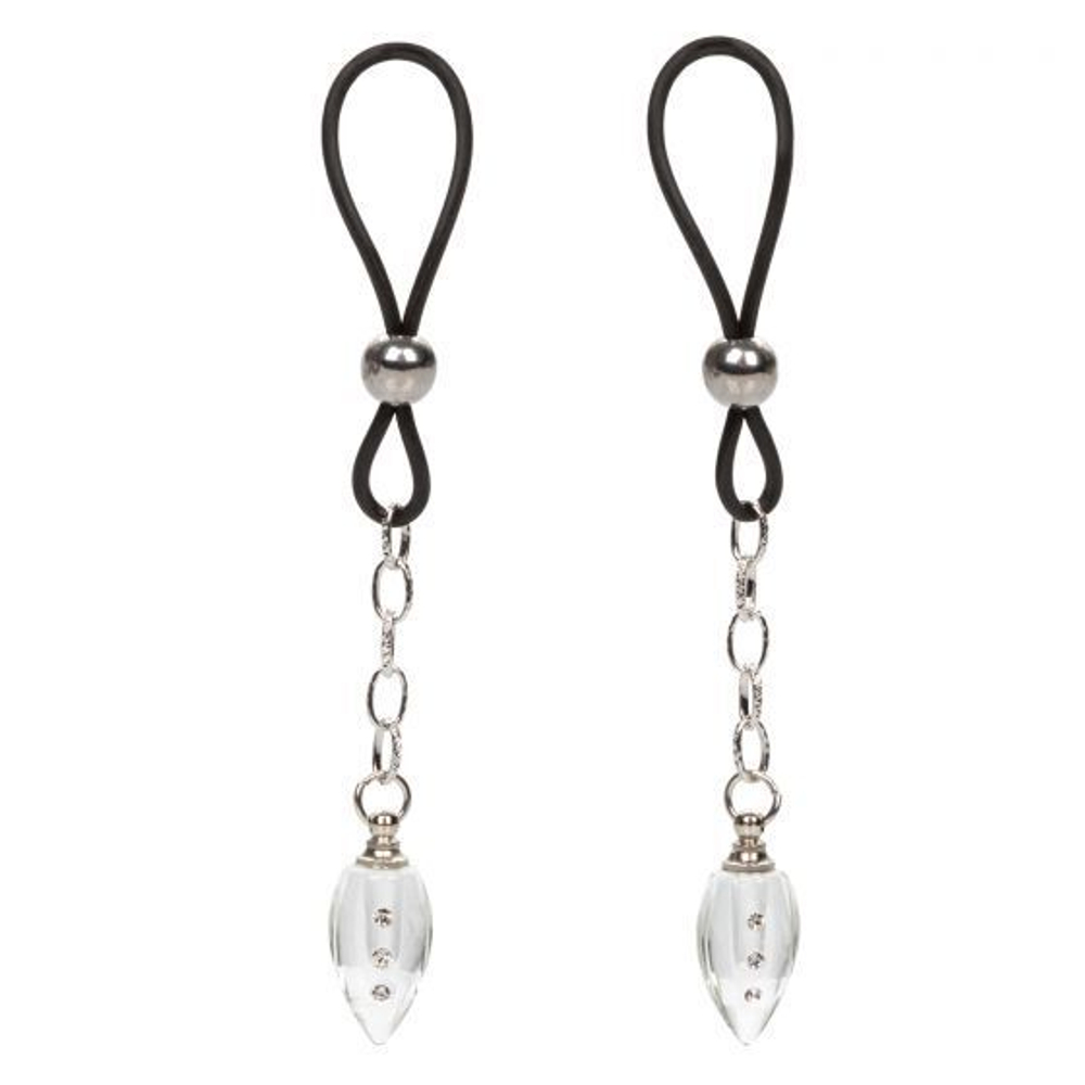 Подвески на соски с прозрачными капельками Non-Piercing Nipple Jewelry Crystal Teardrop (Цвет: прозрачный)